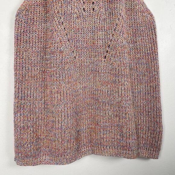 Anthropologie Isla Sweater Tank Size XL Pointelle Knit Halter Rainbow Pastel - Picture 5 of 14
